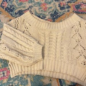 Olivaceous Cream Cropped Sweater